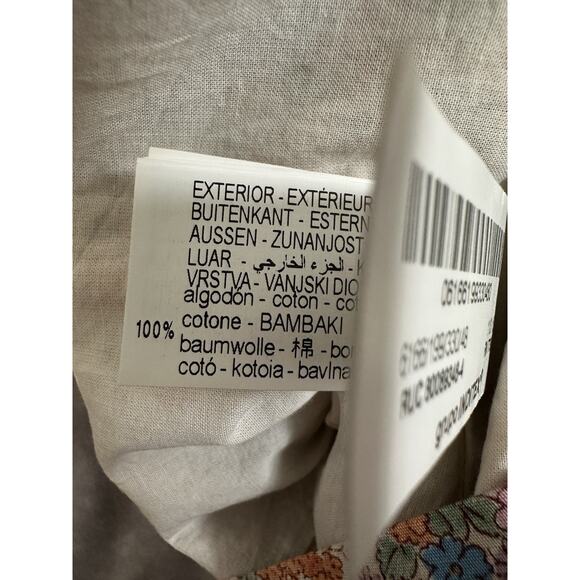 Zara Girls Floral Smocked Dress Wavy Trim Puff Sleeved Cotton Multicolored Sz 4 - Picture 5 of 5